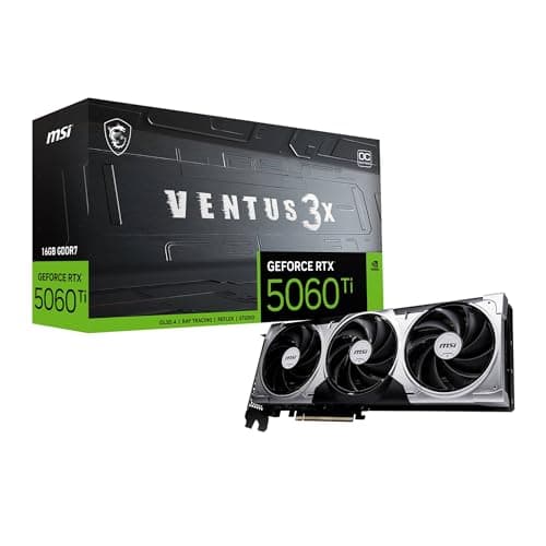 MSI GeForce RTX 5060 Ti 16G Ventus 3X OC - 16GB GDDR7 (28Gbps/128-bit), PCIe 5, Boost: 2602 MHz, HDMI 2.1b, DisplayPort 2.1b