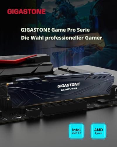 【DDR4 RAM】 GIGASTONE Game PRO 16GB Kit(2x8GB) DDR4 3200MHz PC4-25600 CL16-18-18-40 Intel XMP 2.0 AMD Ryzen 1.35V UDIMM 288Pin Nicht-ECC ungepuffert Desktop Hochleistung Arbeitsspeicher-Weiß 2x8GB White DDR4 3200 MHz für Desktop (HS) Bild 5