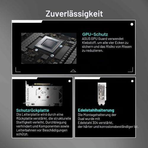 ASUS Dual Radeon RX 9060 XT 16GB GDDR6 White Edition (PCIe 5.0, 16GB GDDR6, HDMI 2.1b, DisplayPort 2.1a, 2.5-Slot Design, Axial-tech Lüfterdesign, 0dB Technologie und mehr) Bild 8