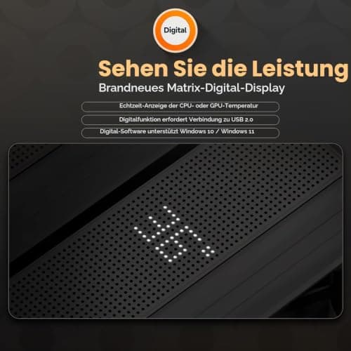 Ocypus Iota A40 BK CPU Kühler mit Echtzeit Digitalanzeige, 4 Kupfer Heatpipes,120mm PWM Lüfter, FDB Lager,CPU Luftkühler für AMD AM4/AM5, Intel LGA 115X/1200/1700/1851 Iota A40 BK EU Bild 4