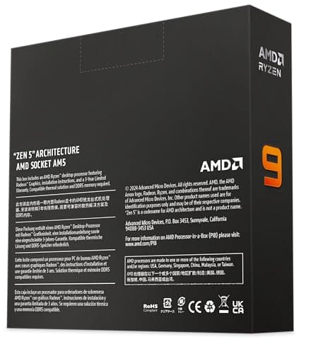 AMD Ryzen 9 9950X Prozessor (intergrierte Radeon Grafik, 16 Kerne/32 Threads, 170 W DTP, AM5 Sockel, 80MB Cache, Bis zu 5.7 GHz Frequenz Boost, Kein Kühler) Bild 4