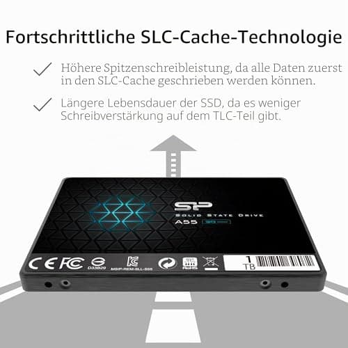 Silicon Power SSD 1TB 3D NAND A55 SLC Cache Performance Boost 2,5 Zoll SATA III 7mm (0,28") Interne SSD, Festkörper-Laufwerk 1 Pack 1TB Bild 8