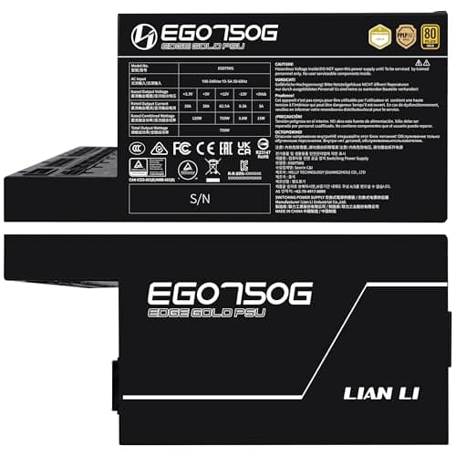 Lian Li Edge Gold 750 PC Netzteil Schwarz, 750 Watt ATX Netzteil, PCIe 5.1, ATX 3.1 PSU | 80 Plus Gold, modular, Sleeved Cable Kit, 12VHPWR für NVIDIA RTX, leiser Lüfter 750W Schwarz Bild 6