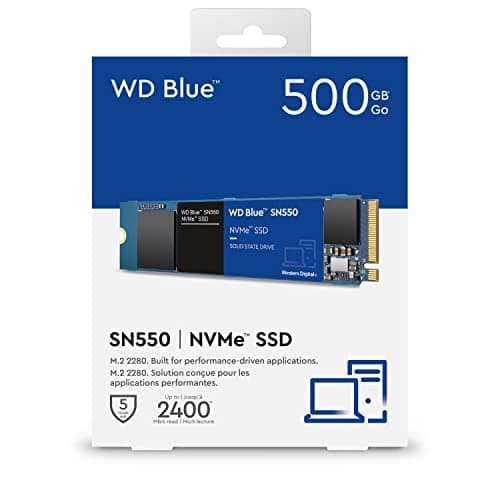 WD Western Digital Blue SN550 NVMe M.2 500 GB PCI Express 3.0 3D NAND - Western Digital Blue SN550 NVMe, 500 GB, M.2, 2400 MB/s, 8 Gbit/s Bild 8