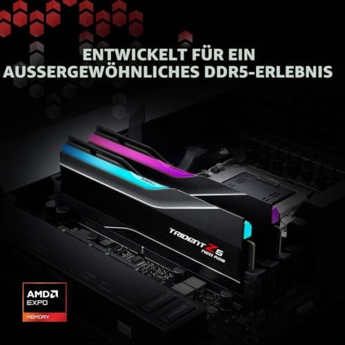 G.Skill Trident Z5 NEO RGB Series (AMD Expo) 64GB (2 x 32GB) 288-pin SDRAM DDR5 6000 CL32-38-38-96 1,40V Dual Channel Desktop Memory F5-6000J3238G32GX2-TZ5NR (Mattschwarz) Bild 4