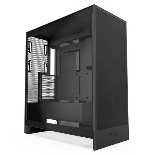 NZXT H7 Flow | Mid-Tower-ATX-Airflow-Gehäuse | Bis zu 3 x 120-mm-Lüfter im Boden zur direkten GPU-Kühlung | 3 x 120-mm-Frontlüfter | 420-mm-Kühler-Trägerplatte vorn | Schwarz