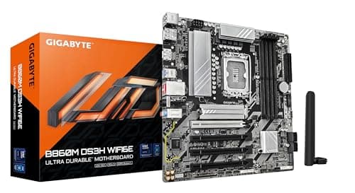 GIGABYTE B860M DS3H WIFI6E Mainboard - Intel Core Ultra CPUs, 5+1+2+1 Phasen VRM, bis zu 9066MHz DDR5, 1xPCIe 5.0 + 1xPCIe 4.0 M.2, 2,5 GbE LAN, WiFi 6E, USB 3.2 Gen 2