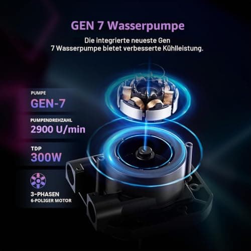 ID-COOLING FX240 INF 240mm Flüssigkeits-CPU-Kühler, AIO mit ARGB-Infinity-Spiegel-Effekt, 2x120mm Daisy-Chained Lüfter, leiser Betrieb bis 27,2 dB(A), Intel LGA1851/1700/1200/115X & AMD AM5/AM4. Bild 6