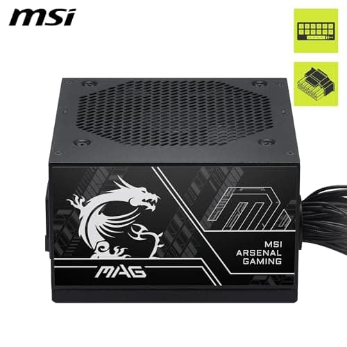MSI MAG A650BN PCIE5 III Netzteil, 650W, 80 Plus Bronze, ATX 3.1, PCIe 5.1 GPU Support, Native 12V-2x6, Zweifarbiger 12V-2x6 Anschluss, ATX PSU, Matt geprägte Mantelkabel Bild 4