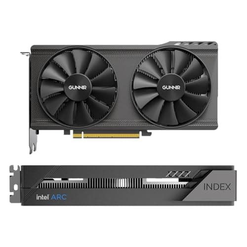 Cutesliving GUNNIR Intel Arc A380 Index 6G GDDR6-Grafikkarte mit XeSS-Technologie, 2 GHz Taktfrequenz, PCIe 4.0, 1x HDMI 2.0- und 3X DP 2.0-Ausgänge, 75 W TBP, Zwei Lüfter für Streaming und Gaming Schwarz Bild 2