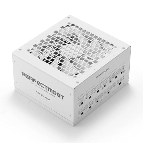 darkFlash PMT750 Vollmodulares ATX 3.1-Netzteil, 80 Plus Gold Effizienz, PCIe 5.1 & 12VHPWR-Unterstützung, 100% Japanische 105°C-Kondensatoren, Kompakte 150-mm-Bauweise (Weiß) 750 Watts Weiß Bild 2
