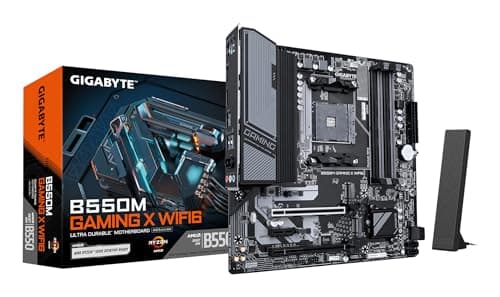 GIGABYTE B550M Gaming X WIFI6 Mainboard – AMD Ryzen 5000 Prozessoren, 5+3 Phasen VRM, bis zu 3200 MHz DDR4, 1x PCIe 4.0 + 1x PCIe 3.0 M.2, Wi-Fi 6, 1 GbE LAN, USB 3.2 Gen 1