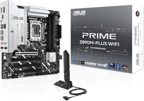 ASUS Prime Z890M-PLUS WiFi Gaming Mainboard Sockel Intel LGA1851 (mATX, DDR5, PCIe 5.0, 3X M.2, DisplayPort, HDMI, Advanced AI, WiFi 7, Aura Sync)