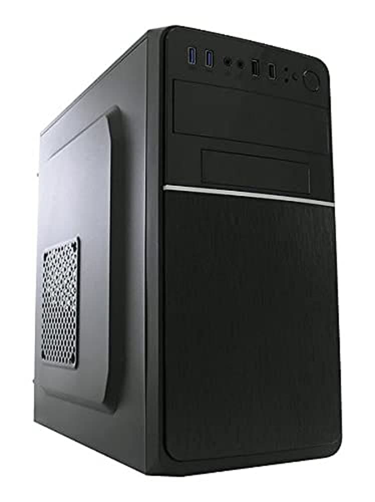 LC-POWER LC-2015MB | Micro-ATX Office PC Gehäuse | Mini-ITX kompatibel | 320 mm GPU | 2X USB 3.2 | 5,25" & 3,5" Schächte | Schwarz
