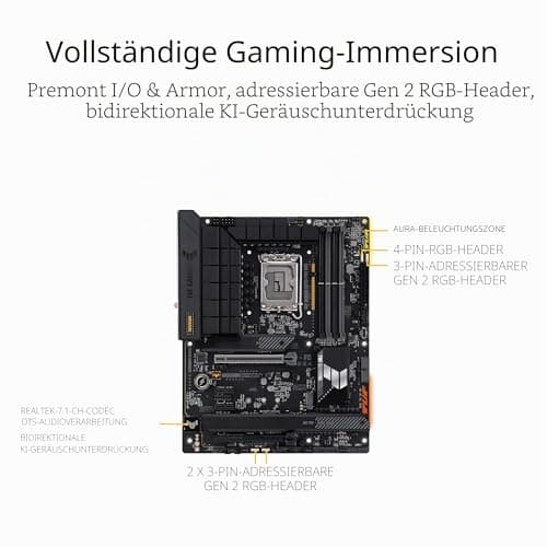 ASUS TUF Gaming H770-PRO WiFi Mainboard Sockel Intel LGA 1700 (Intel H770, ATX, PCIe 5.0, DDR5-Speicher, 4X PCIe 4.0 M.2, Intel WiFi 6, Aura Sync) Pro WiFi TUF H770 Bild 8