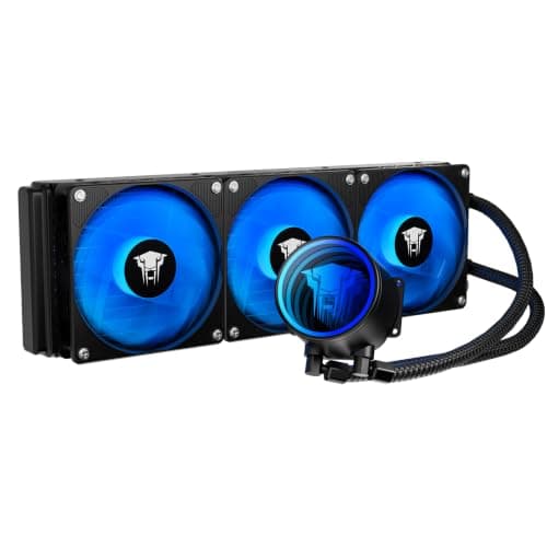 TZMRIT TK1 Farbiges Licht PC Aio Wasserkühlung 360mm CPU Kühler 800-1800RPM PWM Lüfter,Für LGA115X/1200/1700/1366/2011/2066,Für FM2/FM2+/AM3+/AM4/AM5 (360BK) 360 Black Bild 3