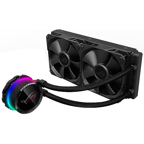 ASUS ROG Ryuo 240 All-in-One CPU-Wasserkühlung (1,77 Zoll OLED Display, Aura Sync RGB, ROG-240 mm-Lüfter)
