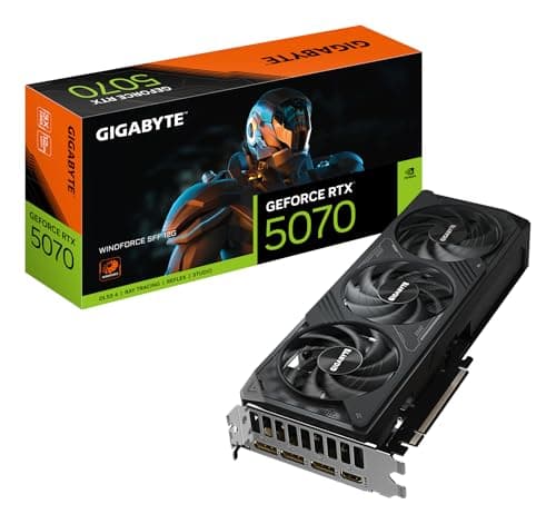 Gigabyte GeForce RTX 5070 WINDFORCE SFF 12G Grafikkarte – 12 GB GDDR7, 192-Bit, PCI-E 5.0, 2512 MHz Kernfrequenz, 3 x DP 2.1b, 1 x HDMI 2.1b, DLSS 4, GV-N5070WF3-12GD