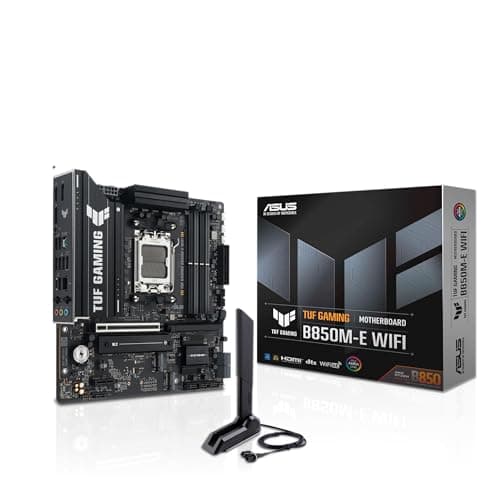 ASUS TUF Gaming B850M-E WiFi Mainboard Sockel AMD AM5 (Micro-ATX, DDR5 Speicher, PCIe 5.0, 3X M.2, WiFi 6E, Aura Sync)