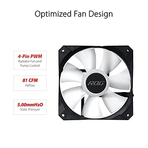 ASUS ROG STRIX LC II 360 ARGB All-in-One Flüssig-CPU-Wasserkühlung (Aura Sync, drei adressierbare ROG 120mm RGB-Lüfter), schwarz Bild 6