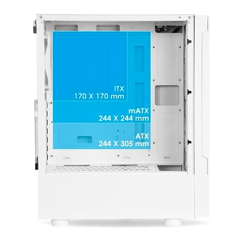 EMPIRE GAMING - Sapphire Gaming PC-Gehäuse - ARGB Media Tower ATX/Micro-ATX/ITX - Seitenteil aus gehärtetem Glas - 3 Lüfter 3 Pin 5 Volt LED RGB Adressierbar 120 mm - MB Sync - Weiß weiß Saphir W Bild 8