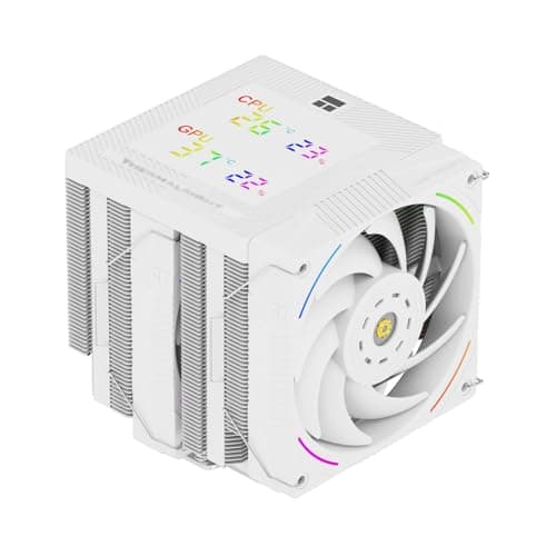 TR-Thermalright Phantom Spirit 120 Digital Snow CPU Kühler,Doppelturm mit 7 Wärmerohren,Dual PWM-Lüfter-2150U/min,Digital Display Board Top Cover, für AM5/AM4, Intel lga1851/1700/115x,Weiß Bild 2