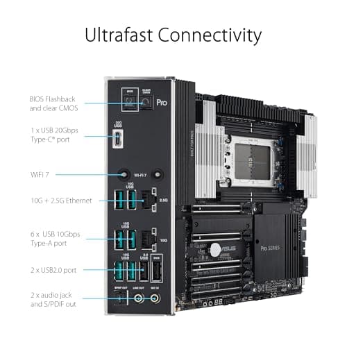 ASUS PRO WS TRX50-SAGE WiFi Workstation Mainboard Sockel AMD sTR5 (Threadripper Pro 7000 WX, CEB Formfaktor, PCIe 5.0 x 15, PCIe 5.0 M.2, 10Gb + 2Gb LAN, Multi-GPU Support) SAGE WIFI Pro TRX50 Bild 8
