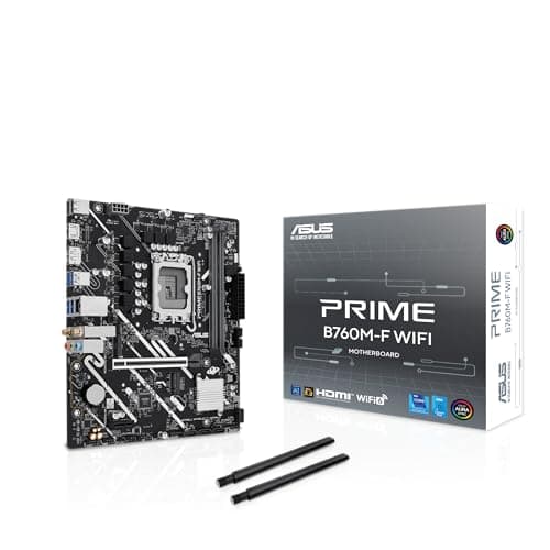 ASUS PRIME B760M-F WIFI Intel B760 LGA 1700 micro-ATX Mainboard (PCIe 5.0, zwei PCIe 4.0 M.2 Slots, DDR5, WiFi 6, Realtek 1Gb Ethernet, DisplayPort, HDMI, SATA 6Gbps, Front USB 5Gbps Ports, Aura Sync) Bild 4