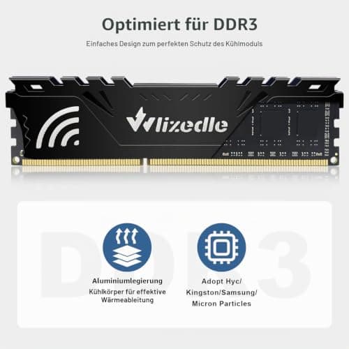 32GB Kit (4x8GB) DDR3 Desktop Memory RAM 1866MHz CL13 UDIMM, PC Arbeitsspeicher PC3-14900 240-Pin 1,5V Non-ECC 2Rx8 Computer Speicher Upgrade für Rechner, Schwarz 8GBx4 1866 MHz - DDR3 Schwarz Bild 8