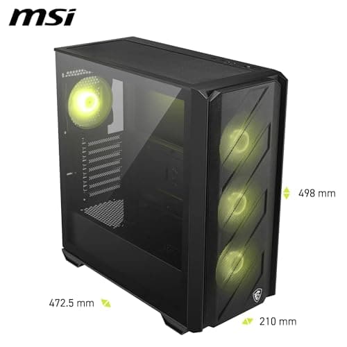 MAG Forge 330R LUFTSTROM – Mid-Tower-PC-Gehäuse – Hervorragende Luftzirkulation, ATX-Kompatibilität, Unterstützung für 360-mm-Radiatoren, Vier vorinstallierte ARGB-Lüfter, Glas-Seitenwand Bild 4
