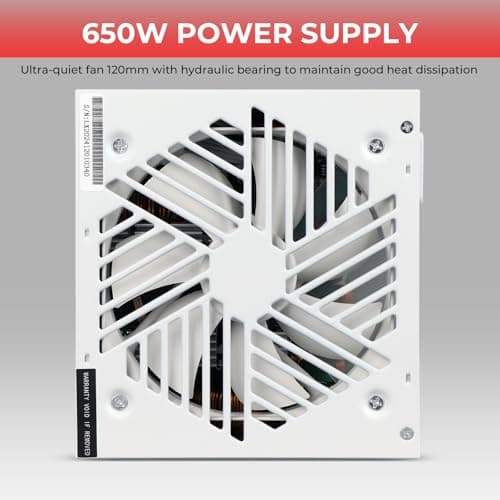650 W Netzteil Standard ATX PC PSU 80 Plus Gold Nicht Modular Vollspannung 110-240 V Aktiv PFC mit 20+4Pin Motherboard Stromkabel für Desktop-Gaming-Server Weiß Bild 8