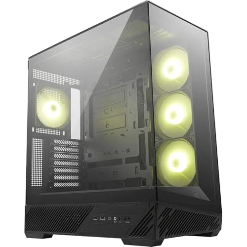 MSI MAG PANO 130R PZ – Mid-Tower-Gaming-PC-Gehäuse – Unterstützt GPUs mit Einer Länge von bis zu 400 mm, herausnehmbare Staubfilter, USB 20 Gbit/s (Typ C), Back-Connect-ATX- und Micro-ATX-Mainboards
