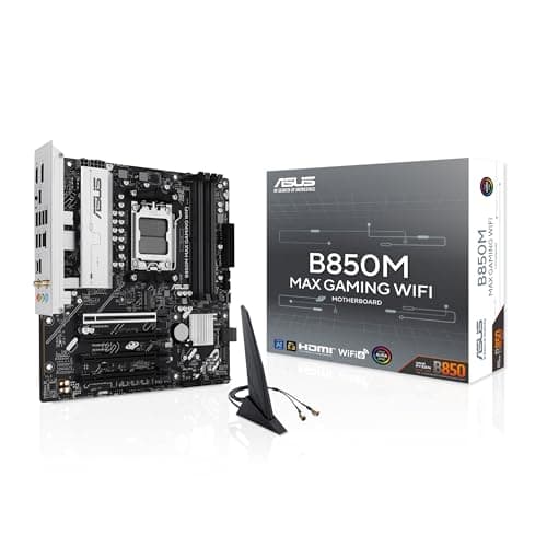 ASUS B850M MAX Gaming Mainboard Sockel AMD AM5 (mATX, DDR5, PCIe 5.0, 3X M.2, WiFi 6, BIOS Flashback, Aura Sync, Q-LED Core)