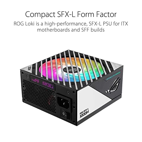 ASUS ROG Loki SFX-L 1000W Platinum (Vollmodulares Netzteil, 80+ Zertifiziert, 120mm PWM ARGB Lüfter, Aura Sync, ATX 3.0 Kompatibel, PCIe 5.0 Ready) Bild 8