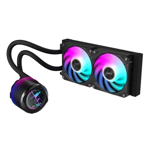GIGABYTE AORUS WATERFORCE X II 240 AIO Flüssigkeits-CPU-Kühler - 2x120mm ARGB-Lüfter, Vollfarb-LCD, Daisy-Chain, kompatibel mit Intel LGA 1851 und AMD AM5 Bild 4