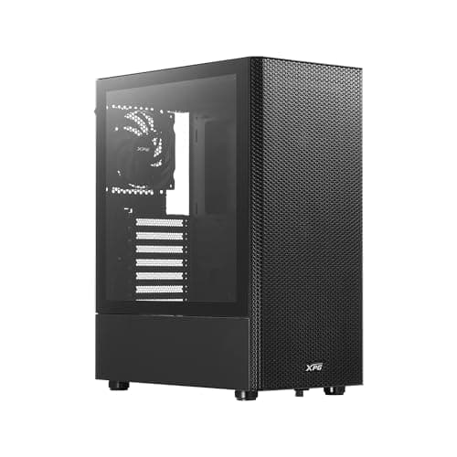 XPG Valor MESH (kompaktes ATX-Mid-Tower-Gehäuse, MESH-Frontpanel-Design, 3mm-gehärtetes Glas-Seitenpanel, vorinstallierte x4 120mm Lüfter)