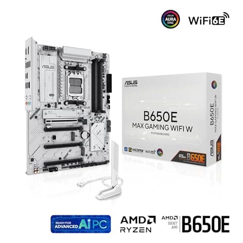 ASUS B650E MAX Gaming WiFi W Mainboard Sockel AMD AM5 (Ryzen 9000, DDR5 Speicher, PCIe 5.0, 3X M.2, WiFi 6E, BIOS Flashback, Aura Sync, CEC Tier II) Bild 4