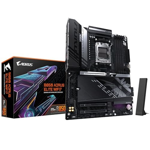 GIGABYTE B850 AORUS Elite WIFI7 Motherboard - AMD Ryzen 9000 Serie CPUs, 14+2+2 Phasen digitales VRM, bis zu 8200MHz DDR5 (OC), 1xPCIe 5.0 + 2xPCIe 4.0 M.2, 2,5 LAN, WiFi 7, USB 3.2 Gen 2x2