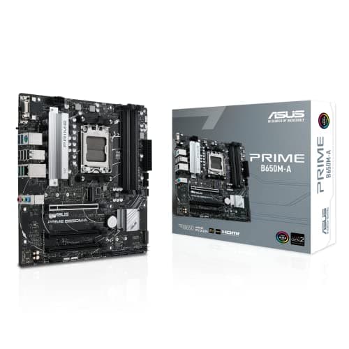 ASUS Prime B650M-A Gaming Mainboard Sockel AMD AM5 (Ryzen 7000,micro-ATX,DDR5 Speicher,PCIe 5.0,WiFi 2.5G Ethernet,BIOS Flashback,USB 3.2 Gen 2,Aura Sync), 90MB1C10-M0EAY0