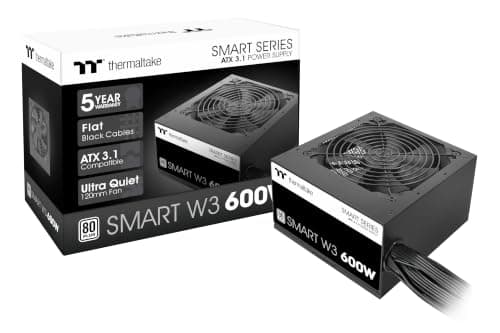 Thermaltake Smart W3 600W | ATX | ATX 3.1 Ready | 80 Plus | sehr leise | 120mm FDB Lüfter | Single Rail +12V | DC DC Design | Schutzschaltungen OCP OVP UVP OPP SCP OTP | 5 Jahre Garantie Bild 4