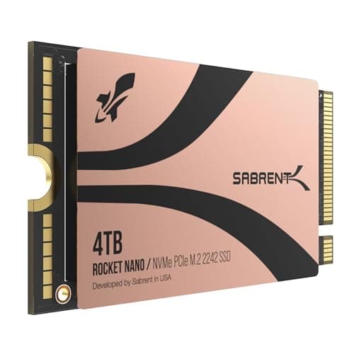 SABRENT Rocket 2242 4TB NVMe SSD, PCIe 4.0 x4 M.2 2242 Internes Solid State Drive, TLC NAND, bis zu 7300MB/s Lesen & 6400MB/s Schreiben, kompakte SSD für Laptops, Mini-PCs und Handgeräte (SB-2742-4TB)