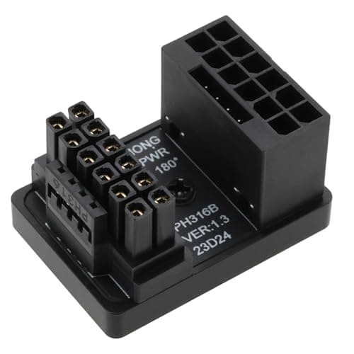 OTOTEC 1 X 12VHPWR 12+4-poliger Netzadapter ATX 3.0 16-polige GPU PCIe5.0 180-Grad-Winkel Netzadapteranschluss 600 W Kompatibel mit RTX 4090 4080 4070Ti 3090Ti Grafikkarte Typ B Bild 2