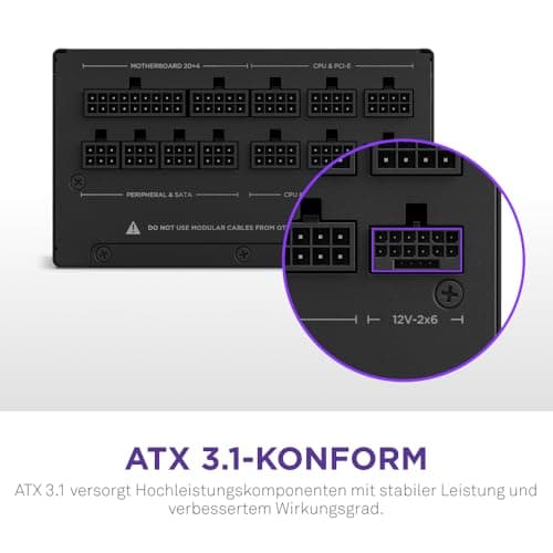 NZXT C850 Gold ATX 3.1 - Vollständig modulares, geräuscharmes PC-Gaming-Netzteil - 850 Watt - 80 Plus Gold - 12V-2x6-Anschluss - Zero Fan-Modus - 100% japanische Kondensatoren - Schwarz 850W 80 Plus Gold ATX 3.1 Schwarz Bild 5