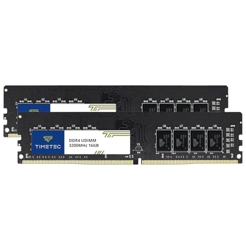 Timetec 32 GB KIT (2 x 16 GB) DDR4 3200 MHz (PC4-3200AA) PC4-25600 UDIMM Desktop-RAM – Non-ECC Unbuffered, 288 Pin, 1,2 V, CL22 DIMM-Speichermodul 32GB KIT(2x16GB) Bild 2