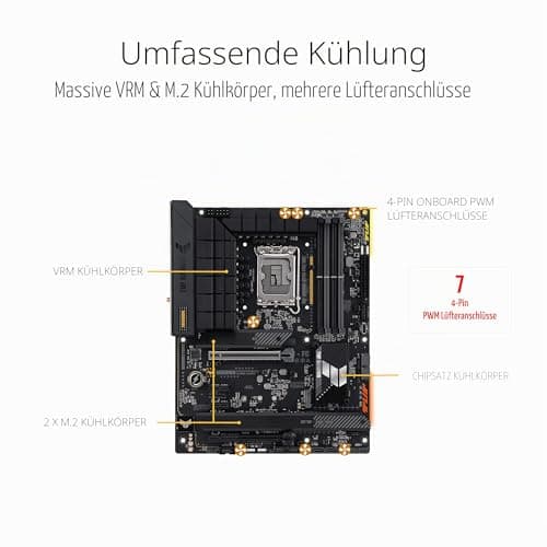 ASUS TUF Gaming H770-PRO WiFi Mainboard Sockel Intel LGA 1700 (Intel H770, ATX, PCIe 5.0, DDR5-Speicher, 4X PCIe 4.0 M.2, Intel WiFi 6, Aura Sync) Pro WiFi TUF H770 Bild 6