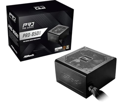 ASRock PRO-850B Netzteil, ATX 3.1, PCIe 5.1, 12V-2x6 Anschluss, 850W, 80 Plus Bronze, 120mm Lüfter, 140x150x86mm Bild 2