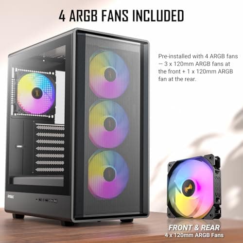 ANTEC Performance P6 Neo ARGB ATX Midi Tower PC Gehäuse – High-Airflow Gaming Case mit Tempered Glass, Schwarz Bild 6