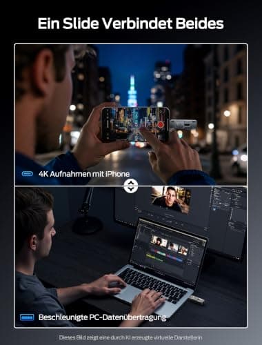 MOVE SPEED Externe SSD 1TB, Externe Festplatte mit bis zu 560MB/s Lesegeschwindigkeit, SSD Extern mit Dual-Ports & Push-Pull Design, Typ-C + USB 3.2 Portable SSD für iPhone 17/16/15/Android/Mac Bild 6