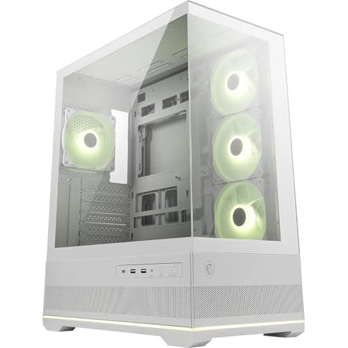 MSI MAG PANO 110R PZ Weiß – Mid-Tower-Gaming-PC-Gehäuse – Unterstützt GPUs mit Einer Länge von bis zu 400 mm, herausnehmbare Staubfilter, USB 20 Gbit/s (Typ C), Back-Connect-ATX- und Micro-ATX