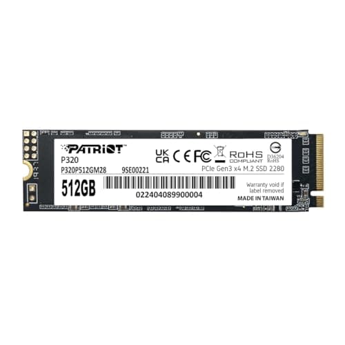 Patriot P320 512GB Interne SSD - NVMe PCIe Gen 3x4 - M.2 2280 - Solid State Drive - P320P512GM28